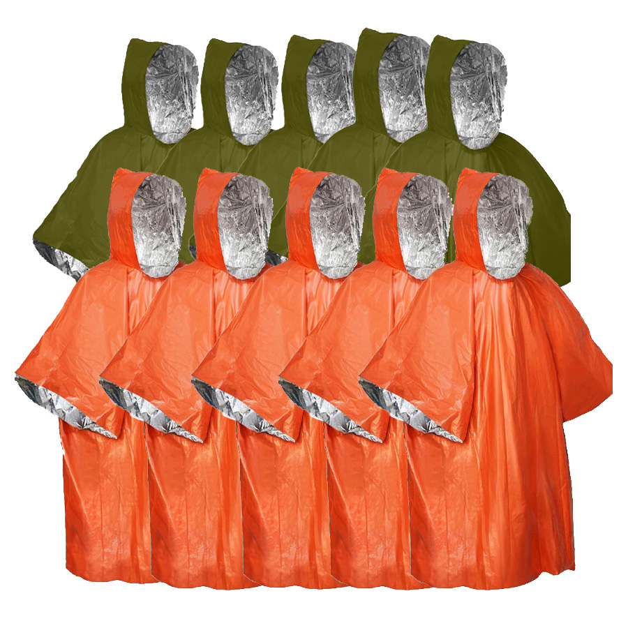 Emergency Poncho Rain - Set poncho di emergenza da 3/5